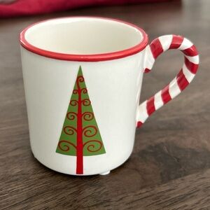 Yankee Candle Votive Holder Christmas Tree Mini Mug Cup White Red Green